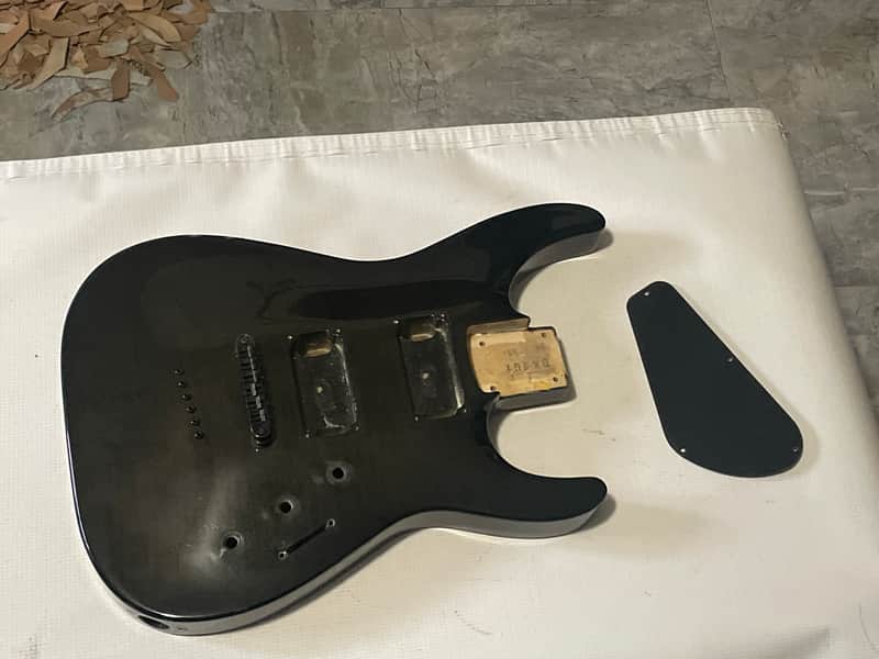 2000's Japan Jackson DKMGT Dinky Arched Top Transparent Black Flame Guitar Body Hard Tail image 1