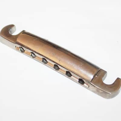 Vintage 1975 Gibson Tailpiece Nickel 1974 1976 Les Paul ES SG 1970's Stop Tail image 5