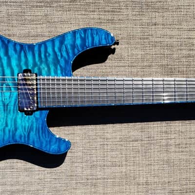 Mayones Regius 7 Infinite Blue 5A Quilt Ragnarok NAMM 2019 image 1