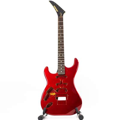 Left-Handed Kramer Striker Super Strat Neck and Body Metallic Red - Unloaded Shell Project Guitar image 2