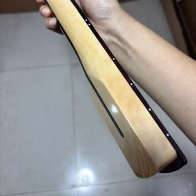AAAA 6 String Rosewood Fretless Natural wood color Maple Electric guitar neck image 6