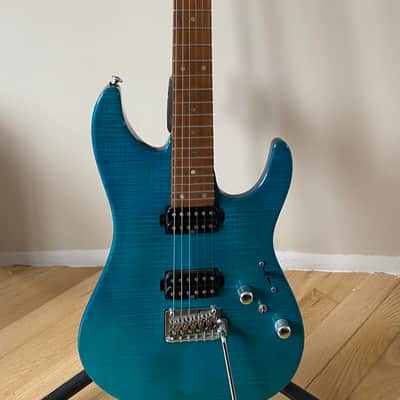 Ibanez MM1-TAB Martin Miller Signature with Roasted Maple Neck 2010s - Transparent Aqua Blue image 1