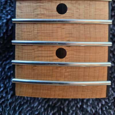 B-Stock T-Style Guitar Neck - Quartersawn Roasted Maple, Black Binding, Jescar Medium Jumbo Frets, 42mm Nut image 8