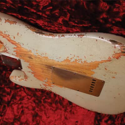 Fender Custom Shop Masterbuilt 1958 Stratocaster Heavy Relic 2020 - Heavily Aged Pale Sonic Blue Over Choc Faded 3-Tone Sunburst (Heavy Relic) image 21