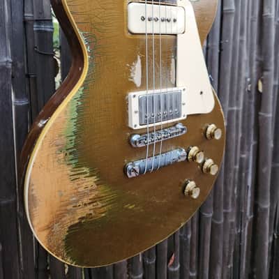 Vintage Gibson Les Paul Deluxe 1971 Goldtop Snatch Standard Coversion Road Warrior image 5