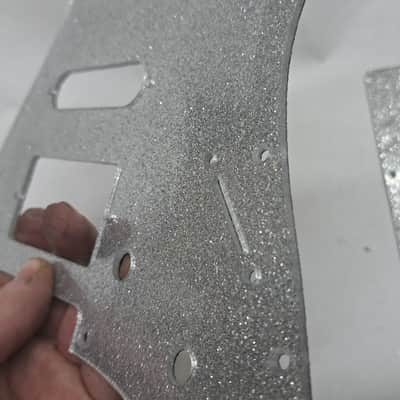 Platinum Silver Sparkle Glitter HSS pickguard + trem cover set Fits Fender Strat Stratocaster image 5