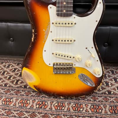 Fender Custom Shop 59 Stratocaster Heavy Relic RW Chocolate 3 Color Sumburst image 2