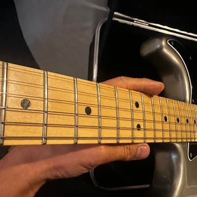 SHARP! Fender American DELUXE Stratocaster Electric Guitar Tungsten MAPLE Neck + Deluxe TSA Case. Tuxedo style. image 10