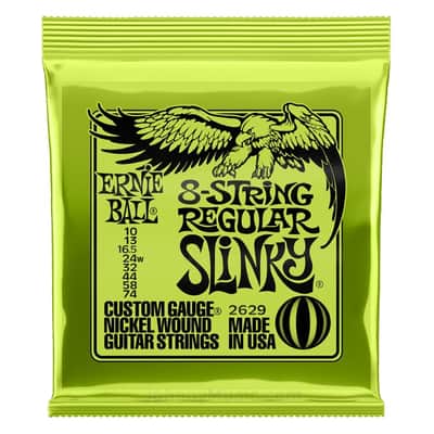 Regular Slinky 8-String Nickel Wound Electric Guitar 10-74 Gauge Extended Range Guitar String Set image 1