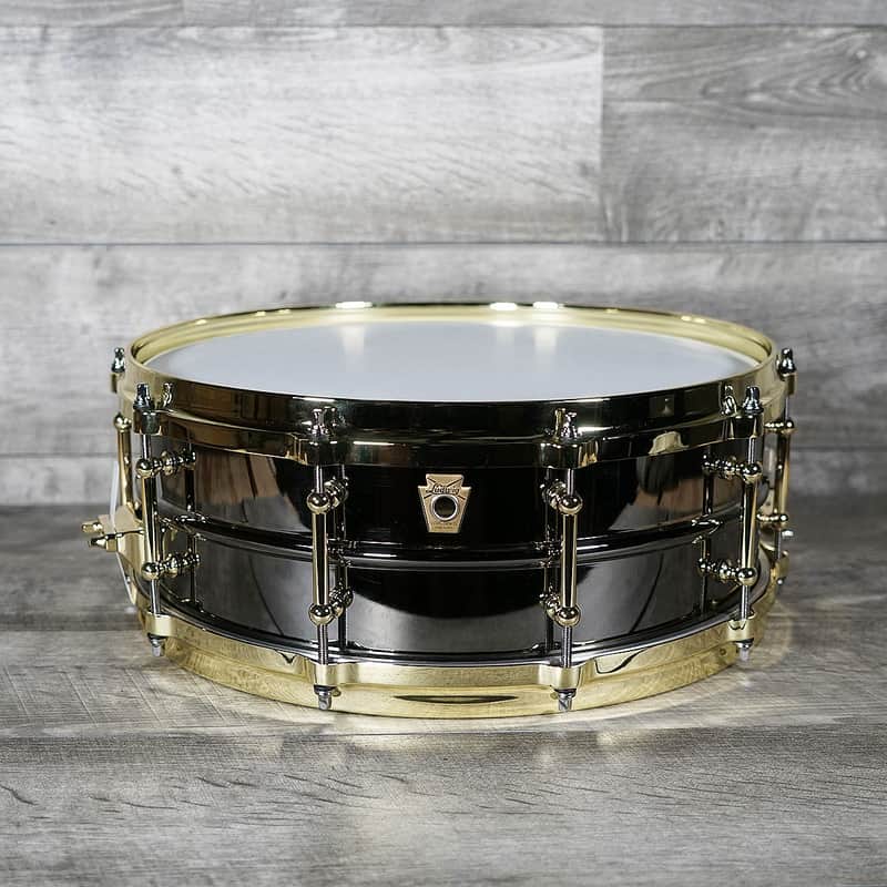 Ludwig LB416BT "Brass On Brass" Black Beauty 5x14" Snare Drum with Brass Hardware image 2