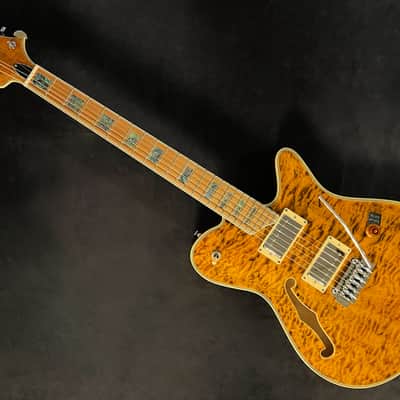 DYNAMIC METROPOLITAIN ST - Super Thin ES Semi-Hollowbody AAA Amber Quilt image 2