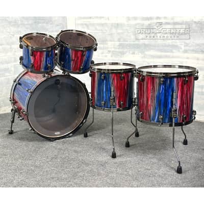Tama Starclassic Limited Edition Walnut/Birch 5pc Drum Set Crimson Sapphire Cascade image 2