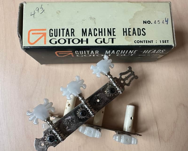 Vintage Gotoh Classical Guitar tuner set 1960s - Nickel image 1
