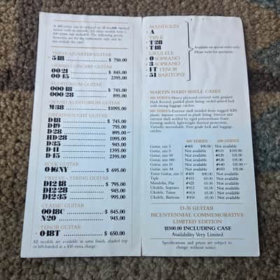 Vintage 1977 Martin Guitar Price List! Rare, Original Case Candy! image 2