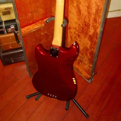 1973 Fender Mustang Bass Competition Red w/ Original Hardshell Case image 5