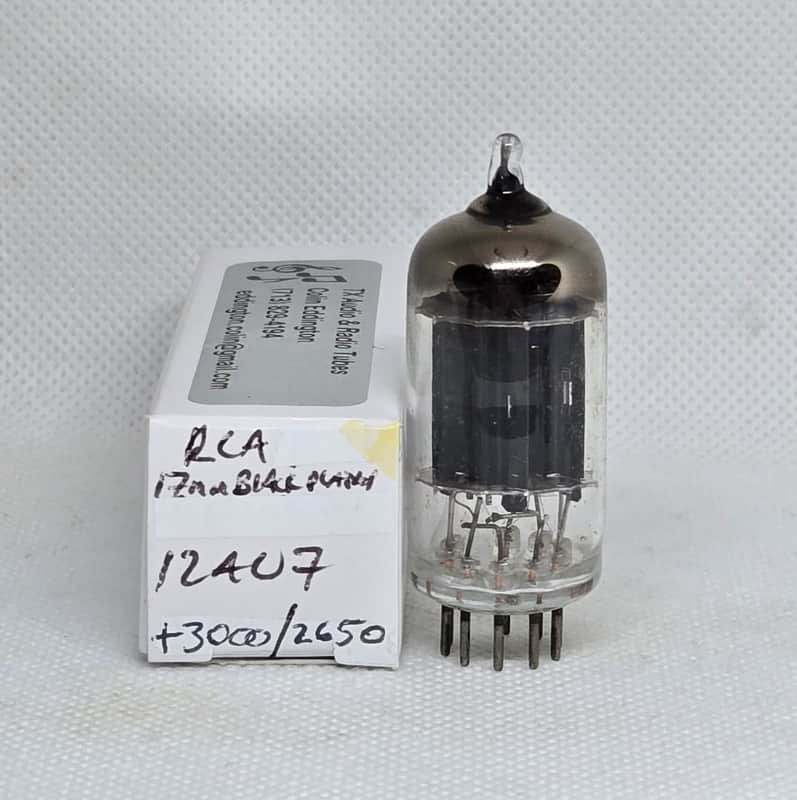 RCA 12AU7 Long Black Plate Balanced Single NOS 12AU7A image 1