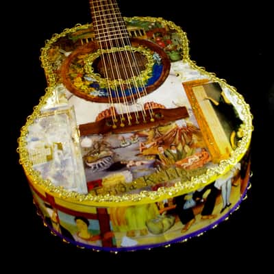 Art Guitar "FRIDA KAHLO" by the Artiste El Daga  Collage NFT Opportunity. Non Fungible Token Bitcoin image 4
