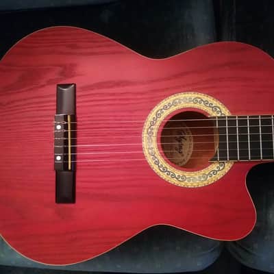Sojing Electric/Acoustic Classical Guitar Cherry Matte Finish - New image 16