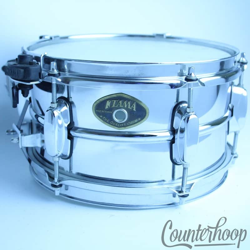 Tama Piccolo 10"x5.5"Steel Shell Soprano Snare PF155 Star-Cast Mount Vintage 90s image 1