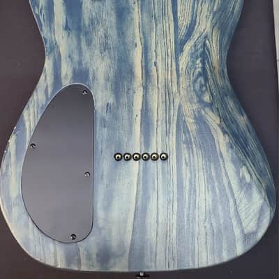 Ultralight Contemporary HH T Style Loaded Body 1pc Swamp Ash Denim Fade Body Contours image 6