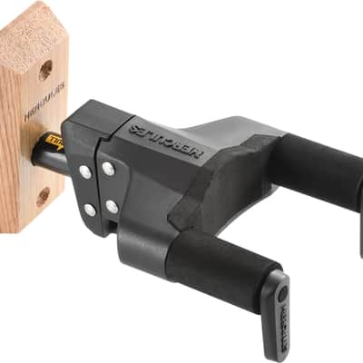 Hercules GSP38WBPLUS Locking Guitar Hanger Wall Mount With Wooden Base Plate (2 Pack) SEALED IN PACKAGING image 1