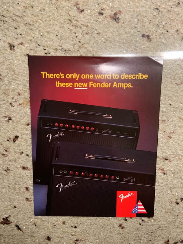 Vintage 1990 Fender Super 210 Super 112 Spec Flyer! image 1