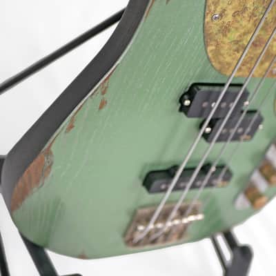 Offbeat Guitars "Priscilla" Bass in Avocado Metallic Relic, EMG Geezer Butler PJ PUs, Gotoh Hardware image 7