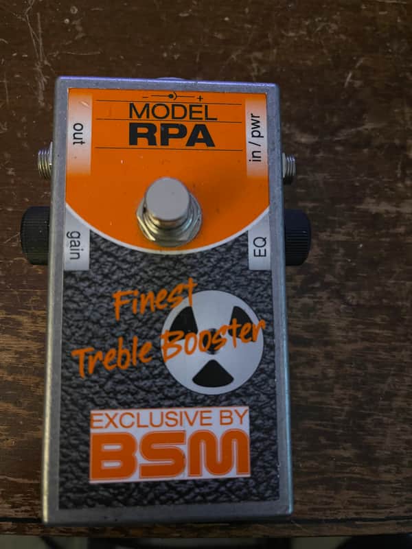 BSM RPA Finest Treble Booster Mid-2000’s  - Silver & Orange Metal image 1