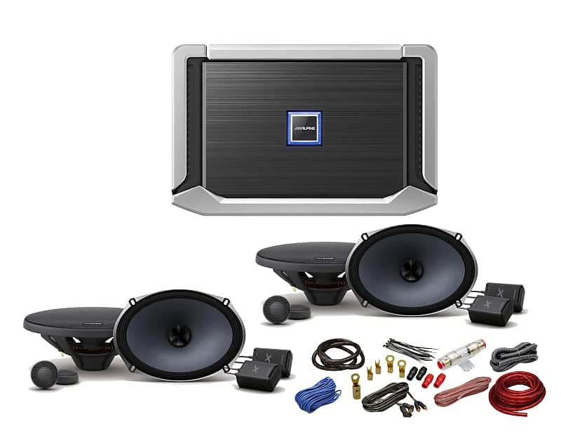 (2) Pairs ALPINE X-S69C 6x9" 360w Component Car Speakers+Alpine X-A70F 4-Ch Amplifier image 1
