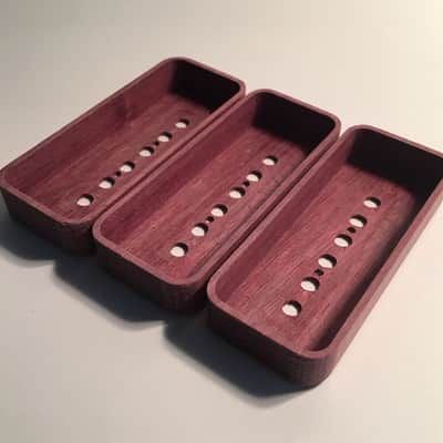 Guilford Purpleheart P-90 Pickup Covers for Gibson/Lollar and others - Set of 3 Natural Wood image 2