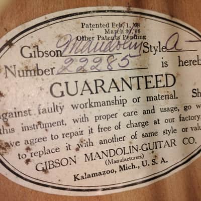 🪕 VINTAGE 1915 GIBSON STYLE "A" MANDOLIN – SERIAL #22285 – EXCELLENT CONDITION w/ HARDSHELL CASE 🪕 image 5