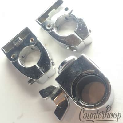 DW Drum Workshop 1" Memory Locks Set of 3x Chrome Stand Parts Tube Mount Bracket image 3