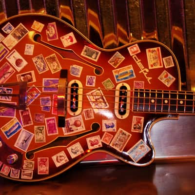 DEFIL MAMBO Bass 1968 Vintage Acoustic Electric like Hofner. By the Artist El Daga. One of a kind. image 4