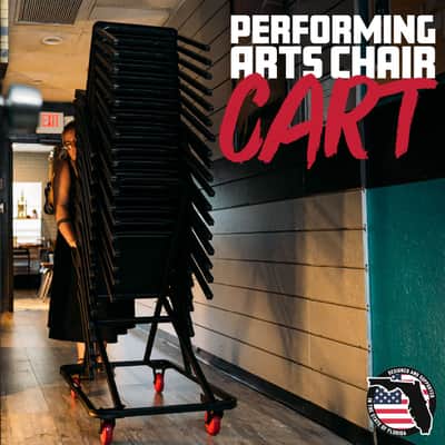 Gator Frameworks Performing Arts Chair Cart Supports up to 332 pounds & 15-18 Non-Folding Band and Orchestra Chairs, (GFW-BNO-PACHAIR-CART) image 7