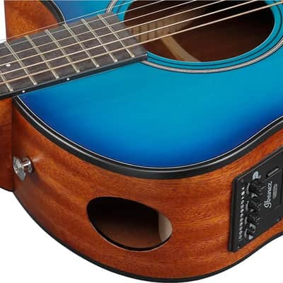 Ibanez AAM50CE Advanced Grand Auditorium Acoustic-Electric Guitar, Solid Spruce Top, Sapphire Blue Burst image 5