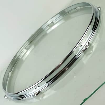 Slingerland 16"BRASS 50s Stick-Saver Floor Tom Drum Rim/Hoop 8Lug Chrome COB image 1