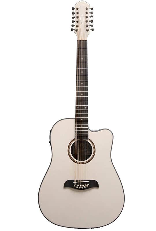 Oscar Schmidt Dreadnought 12 String Acoustic Electric Guitar - White - OD312CEWH Bild 1