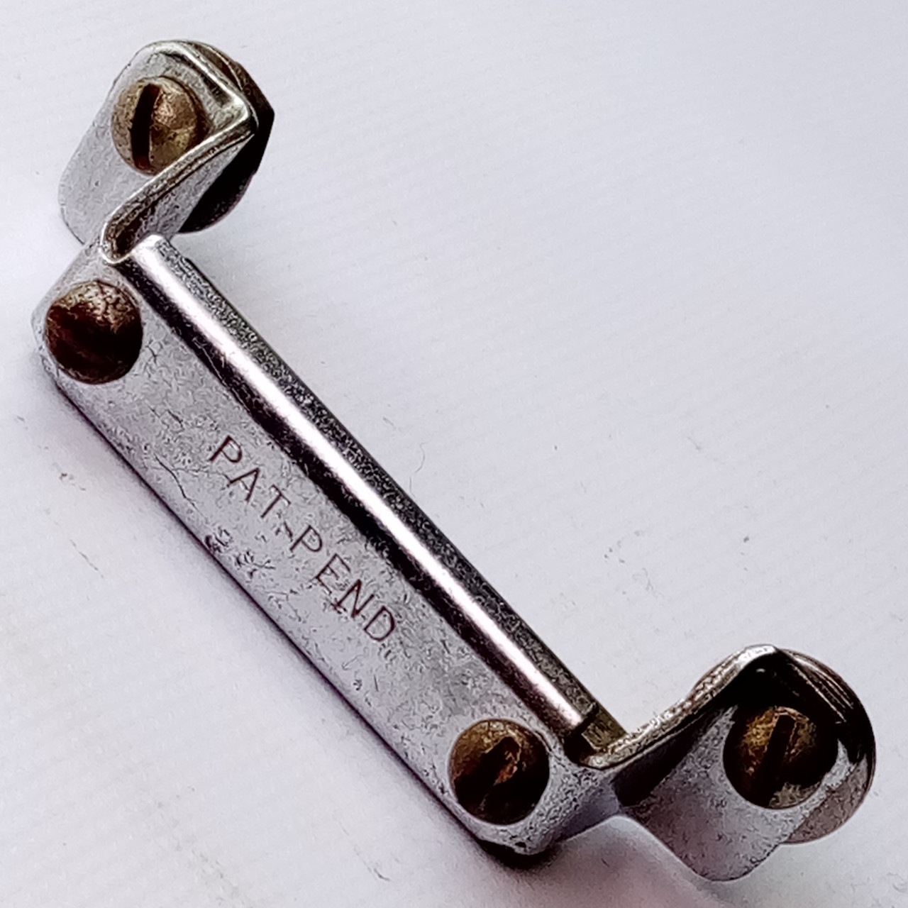 WFL "Pat Pend" Zephyr Chrome 10Wire-Hole Butt Plate Nickel 40s Snare Drum Ludwig — main photograph