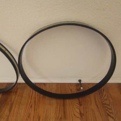 Ludwig (2) vintage 20 inch super classic/downbeat silver sparkle bass drum hoops 1960s excellent! image 7
