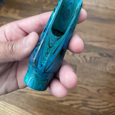 Arnold Montgomery (AM) Hard Rubber Alto Sax Mouthpiece Luna 7 - Blue Marble image 6