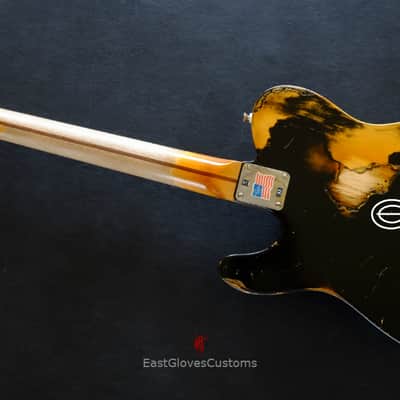Fender American Vintage '52 Reissue Telecaster Black over Butterscotch Heavy Aged Relic image 17