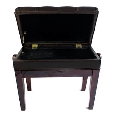 Symphony Adjustable Cushion Seat Piano Bench Stool with Storage - Polished Mahogany (FS311PM) image 3