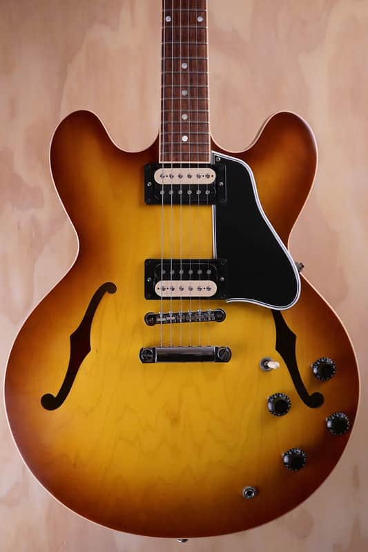 Gibson ES‑335 Semi-Hollow Electric Guitar in Satin Iced Tea, Hard Case included