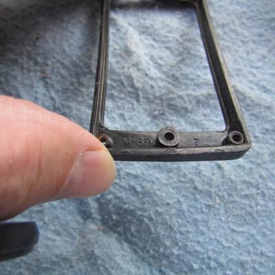 Gibson M-69 Pickup Surrounds Lot Of 3 Gibson M-69 Pickup Surrounds Poor Condition 1 Neck & 2 Bridge Pickup Rings Labeled M-69 Vintage Pickup Surround Neck & Bridge Positions View All Photos Closely image 2