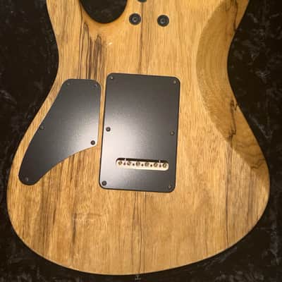 Suhr Custom modern s waterfall burl maple top black limba body image 17