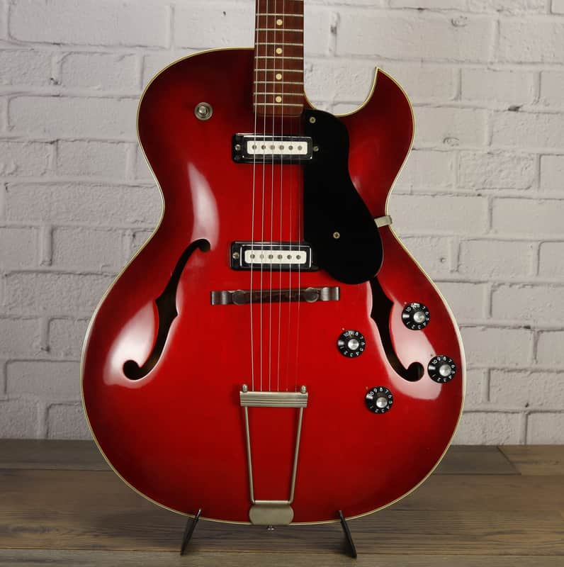 Galanti (Guild) Hollowbody Electric Guitar c1969 Red Burst w/Chip Case #201124 image 1