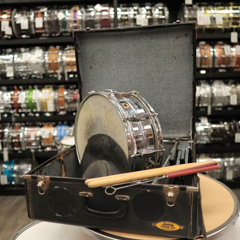 Vintage 60s Ludwig 5x14" Supraphonic Snare Drum w/  Case, Brushes, Sticks, Ludwig/Gladstone Pad, & WFL Stand