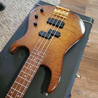 1991 Hamer USA Chaparral 4 String Bass Guitar Beautiful Honey Quilt Top/Back W/OHSC 8.5 Pounds image 6