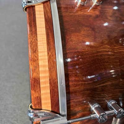 ~WOW!~ Doc Sweeney Drums 'Havana Nights' Caribbean Rosewood 13/14/16/24 Drum Kit Set in Hi-Gloss Poly Lacquer with Chrome Hardware image 6