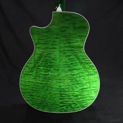 Taylor Custom Shop Black Label Grand Auditorium Spruce Top Quilt AAA Maple Back & Sides with Hardcase Transparent Green 088 image 1